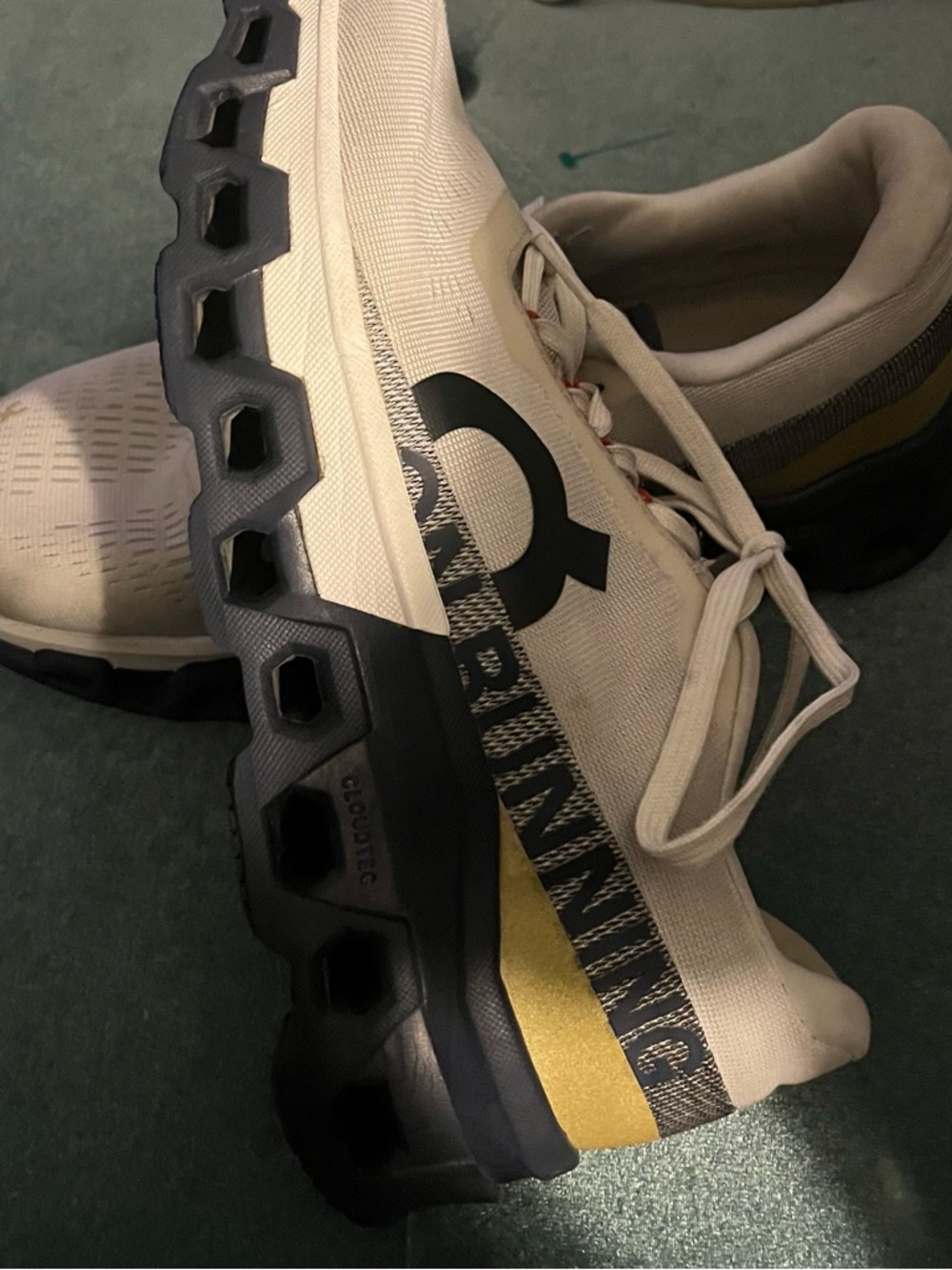 On Running Men's Cloudmonster Sneakers In Light Gray And Black Men’s Size 9